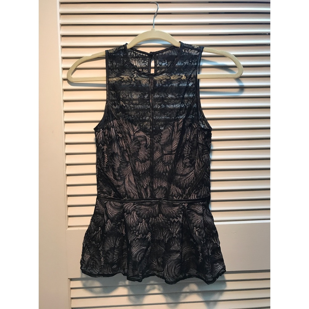H&M Lace and Satin Peplum Top